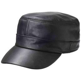 Casual Outfitters&trade; Solid Genuine Lambskin Leather Cap
