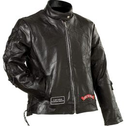 Diamond Plate&trade; Ladies&apos; Rock Design Genuine Buffalo Leather Motorcycle Jacket
