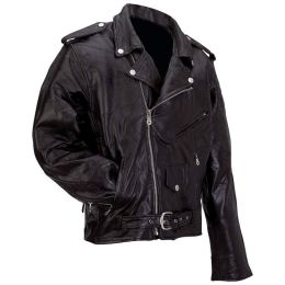 Diamond Plate&trade; Rock Design Genuine Buffalo Leather Motorcycle Jacket