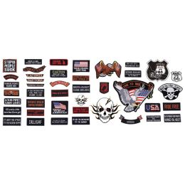 Diamond Plate&#8482; 42pc Embroidered Motorcycle Patch Set