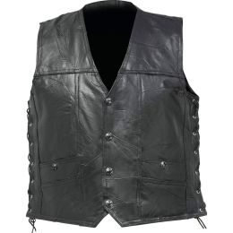 Diamond Plate&trade; Rock Design Genuine Buffalo Leather Concealed Carry Vest