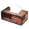 Rectangle/Leather Tissue Box/Holder Classical American Flag  (25.5*15*9cm)