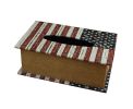 Creative Book-shaped Retro Tissue Box Napkin Holder USA Flag, 25*16*9.5cm