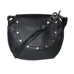 Black Soft Leather Clip on Motorcycle Bag