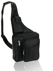 AFONiE Genuine Leather Unisex Shoulder Backpack Cross Body Bag