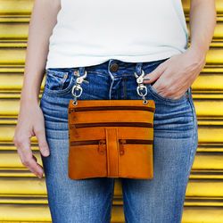 Multi Pockets Leather Messenger Bag-Assorted Colors