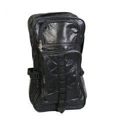 Black Leather Patchwork Backpack