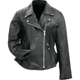 Rocky Mountain Hides Ladies Solid Genuine Buffalo Leather Motorcycle Jacket (size: Large - Single)