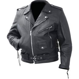 Rocky Mountain Hides Solid Genuine Cowhide Leather Classic Motorcycle Jacket (size: 2XL - Single)