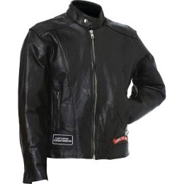 Diamond Plate Rock Design Genuine Buffalo Leather Motorcycle Jacket (size: 3XL - Single)