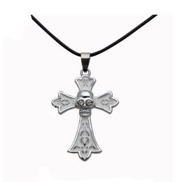 Cross Necklace Torque Chain (Color: Silver)