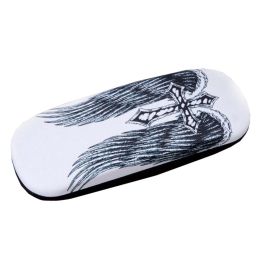 Glasses Case Hard Protective Clam Shell Glasses Box Cross Pattern (Style: Pattern#3)