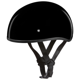 D.O.T. DAYTONA SKULL CAP W/O VISOR- HI-GLOSS BLACK (size: XS)