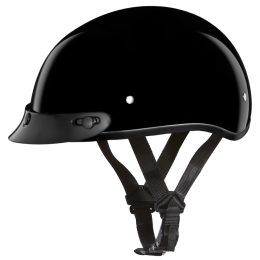 D.O.T. DAYTONA SKULL CAP- HI-GLOSS BLACK (size: XL)