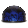 D.O.T. DAYTONA SKULL CAP- W/ SKULL FLAMES BLUE