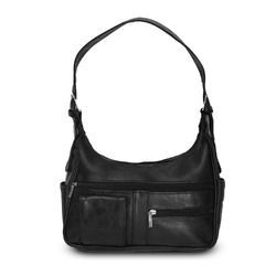 AFONiE- Timeless Shoulder Leather Handbag-Black Color (Color: Black)